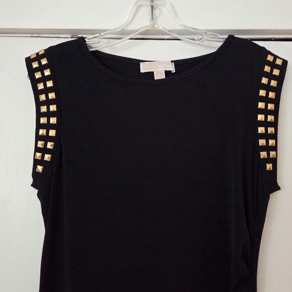 MICHAEL Michael Kors Black with Stud-Trim Side-Slit Dress - Picture 3 of 10